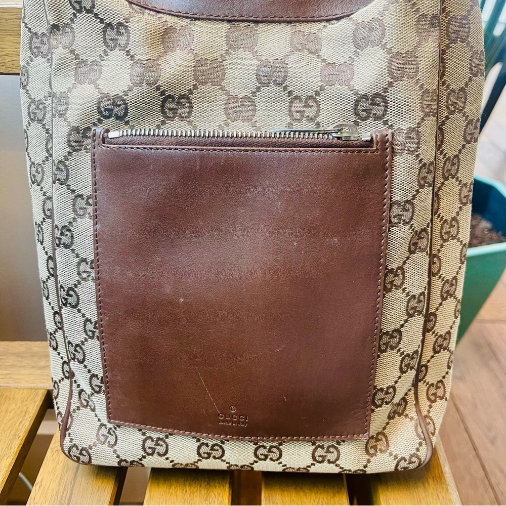 GUCCI Leather and Canvas Shoulder Bag AUTHENTIC - Picture 3 of 16